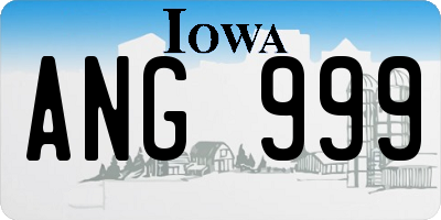 IA license plate ANG999