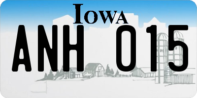 IA license plate ANH015