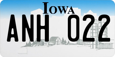 IA license plate ANH022