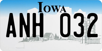 IA license plate ANH032