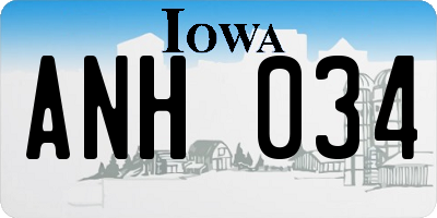 IA license plate ANH034