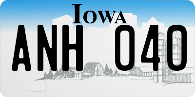IA license plate ANH040