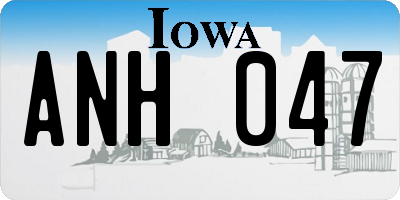 IA license plate ANH047