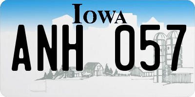 IA license plate ANH057