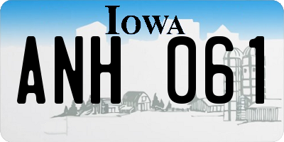 IA license plate ANH061