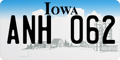 IA license plate ANH062