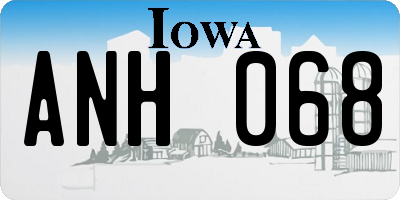IA license plate ANH068