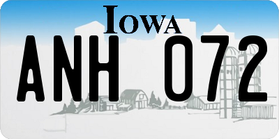 IA license plate ANH072