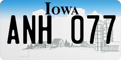 IA license plate ANH077