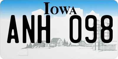 IA license plate ANH098