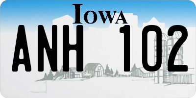 IA license plate ANH102