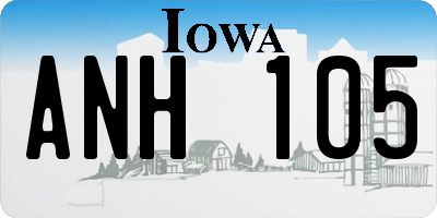 IA license plate ANH105