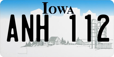 IA license plate ANH112
