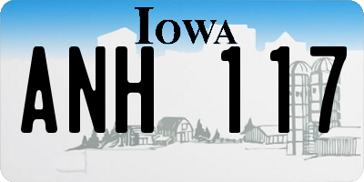 IA license plate ANH117
