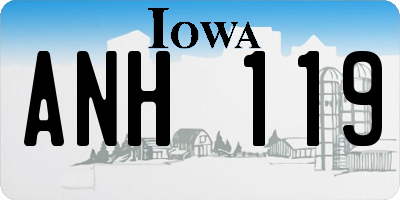 IA license plate ANH119
