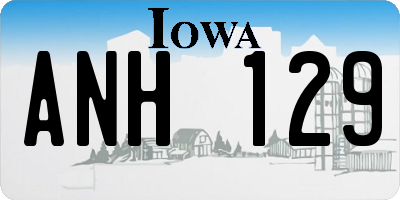 IA license plate ANH129