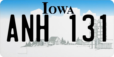 IA license plate ANH131