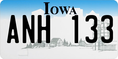 IA license plate ANH133