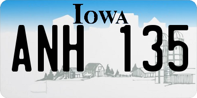 IA license plate ANH135