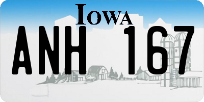 IA license plate ANH167