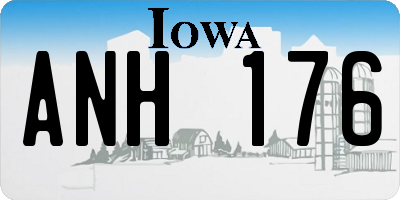 IA license plate ANH176