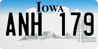 IA license plate ANH179