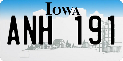 IA license plate ANH191