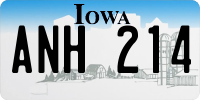 IA license plate ANH214