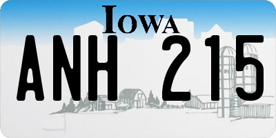 IA license plate ANH215