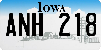 IA license plate ANH218
