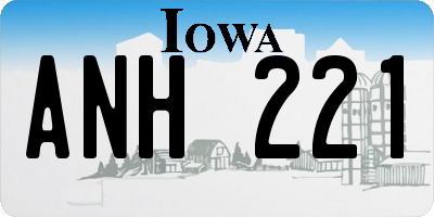 IA license plate ANH221