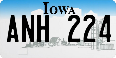 IA license plate ANH224