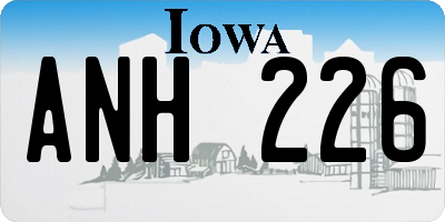 IA license plate ANH226