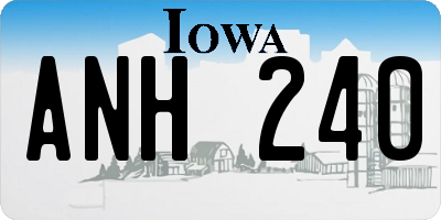IA license plate ANH240
