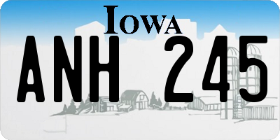 IA license plate ANH245