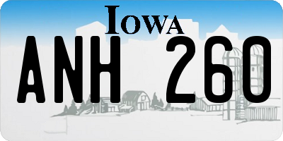 IA license plate ANH260