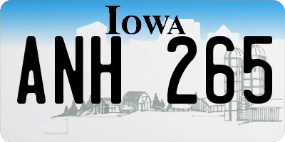 IA license plate ANH265