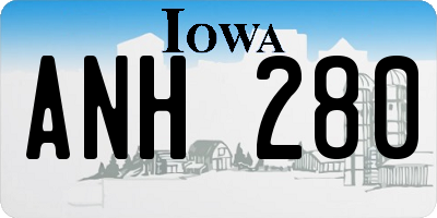 IA license plate ANH280