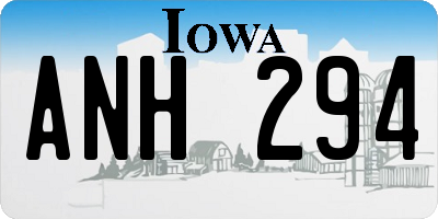 IA license plate ANH294