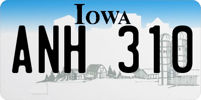 IA license plate ANH310