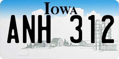 IA license plate ANH312