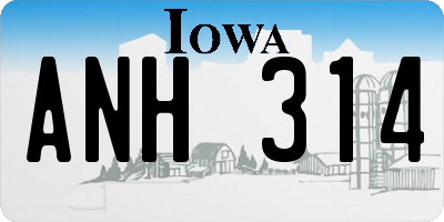 IA license plate ANH314