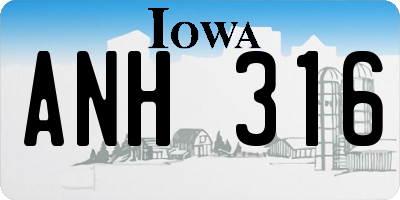 IA license plate ANH316