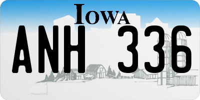IA license plate ANH336