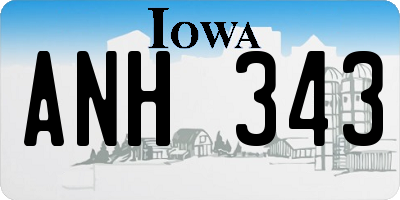 IA license plate ANH343