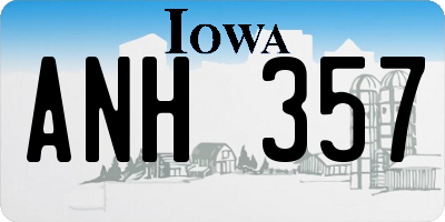 IA license plate ANH357