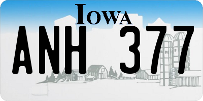 IA license plate ANH377