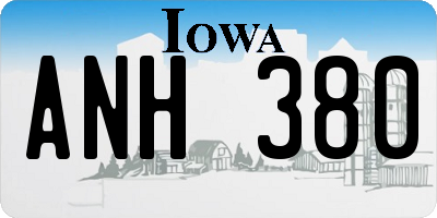 IA license plate ANH380