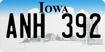 IA license plate ANH392