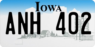 IA license plate ANH402